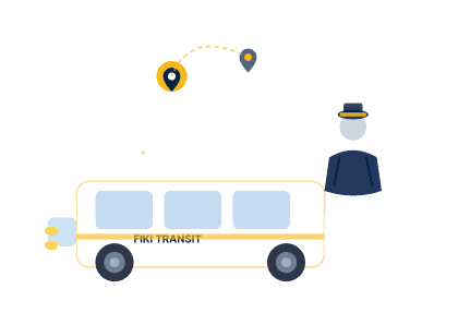 FIKI Transit shuttle following its route